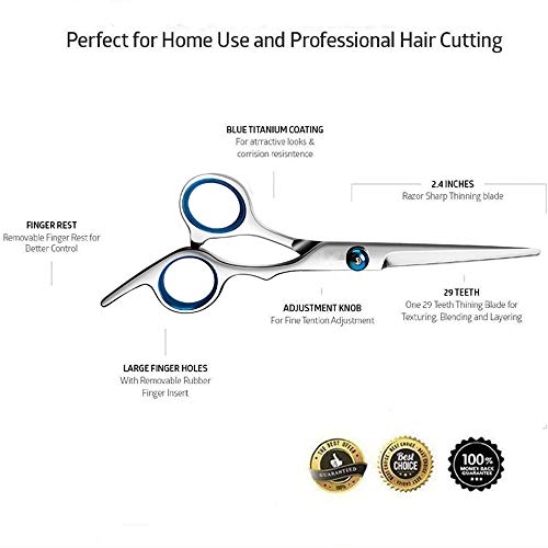 Professional Hair Cutting Scissors Set for Women & Men, Bangs Cu...