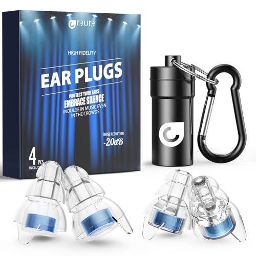 Reure High Fidelity Concert Ear Plugs, Noise Cancelling Silicone ...