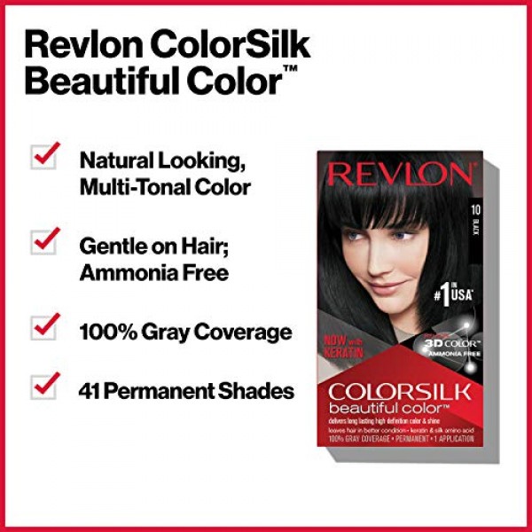 REVLON Colorsilk Beautiful Color Permanent Hair Color with 3D Gel...