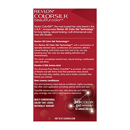 Revlon Colorsilk Beautiful Color, Permanent Hair Dye with Keratin...