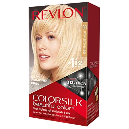 Revlon ColorSilk Hair Color, 03 Ultra Light Sun Blonde 1 ea Pack...