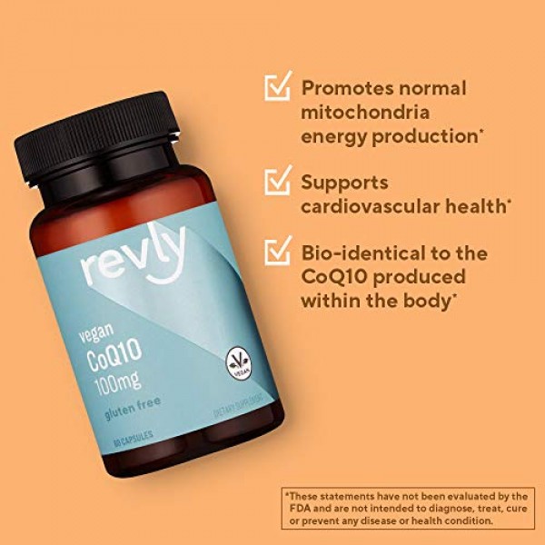 Amazon Brand - Revly Vegan CoQ10 100 mg - Normal Energy Productio...