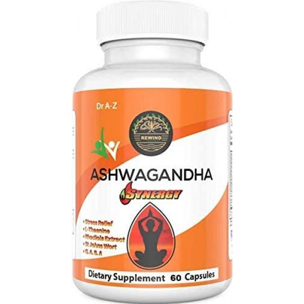 Ashwagandha Capsules Organic Stress Relief Anti Anxiety Relief, A...
