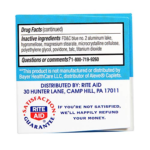 Rite Aid Naproxen Sodium Pain Relief Pills, 220 mg Caplets - 50 C...