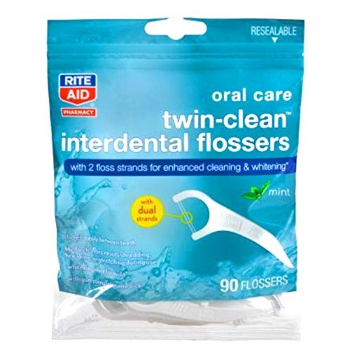 Rite Aid Oral Care Twin Clean Interdental Flossers 90 ct