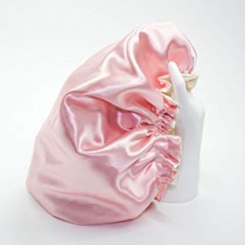 Adults IVORY/BURGUNDY Reversible Satin Hair Bonnet Handmade By RJ...