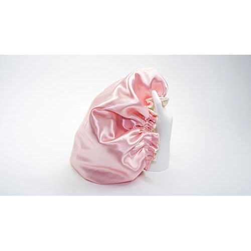 Adults IVORY/BURGUNDY Reversible Satin Hair Bonnet Handmade By RJ...