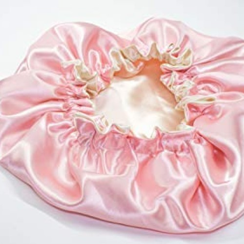 Adults IVORY/BURGUNDY Reversible Satin Hair Bonnet Handmade By RJ...