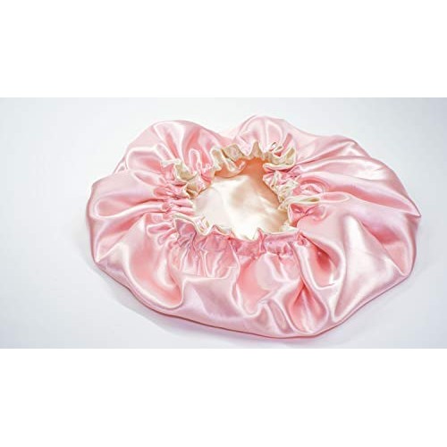 Adults IVORY/BURGUNDY Reversible Satin Hair Bonnet Handmade By RJ...