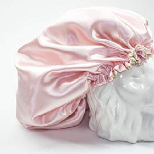 Adults IVORY/BURGUNDY Reversible Satin Hair Bonnet Handmade By RJ...