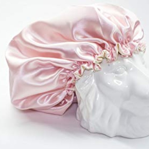Adults IVORY/BURGUNDY Reversible Satin Hair Bonnet Handmade By RJ...
