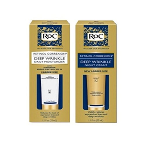 Roc Retinol Correxion Deep Wrinkle Night Cream, and Daily Moistur...