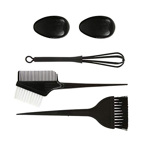 Roeam 5PCS Hair Dye Color Brush and Bowl Set Ear Caps Dye Mixer H...