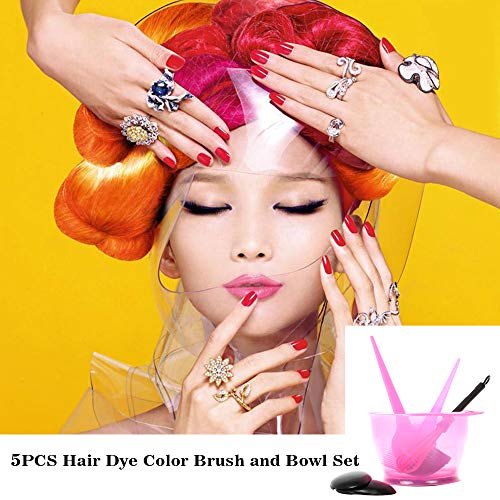 Roeam 5PCS Hair Dye Color Brush and Bowl Set Ear Caps Dye Mixer H...