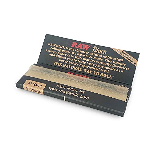 RAW Black Rolling Papers 1 1/4 6 Packs, Pre Rolled Tips 3 Pack...