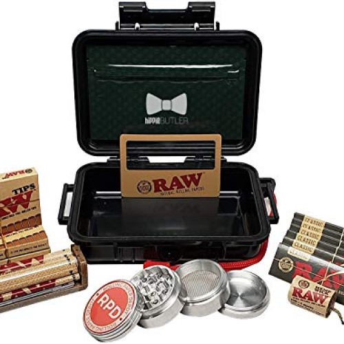 RAW Black Rolling Papers 1 1/4 6 Packs, Pre Rolled Tips 3 Pack...