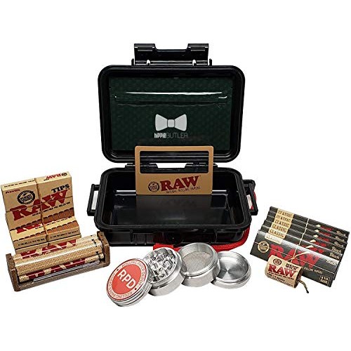 RAW Black Rolling Papers 1 1/4 6 Packs, Pre Rolled Tips 3 Pack...