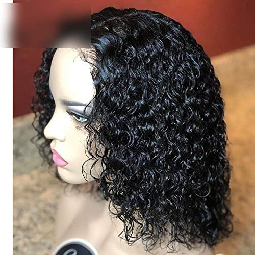Peruvian Bob Curly 136 Lace Front Human Hair Wigs For Black Women...