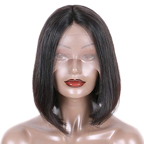Short Lace Front Human Hair Wigs Peruvian Straight Hair Bob Wig P...