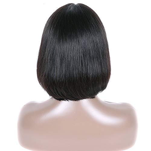 Short Lace Front Human Hair Wigs Peruvian Straight Hair Bob Wig P...