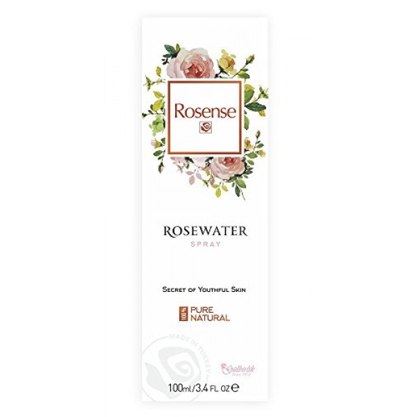 100% Pure Natural Vegan Turkish Rosewater 300ml/10 oz Hydrating R...