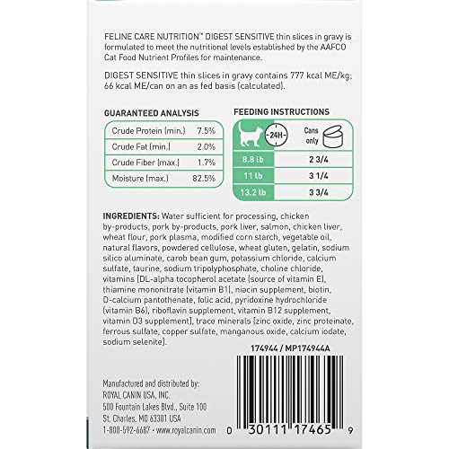 Royal Canin Digest Sensitive Thin Slices in Gravy Wet Cat Food, 3...