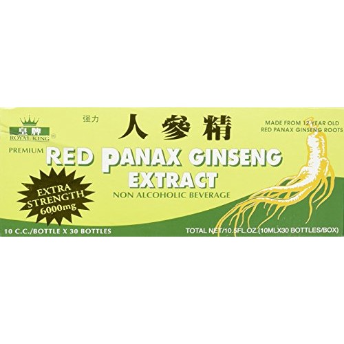 Royal King Red Panax Ginseng Extract 6000mg, 0.33 Fl Oz Pack of 30