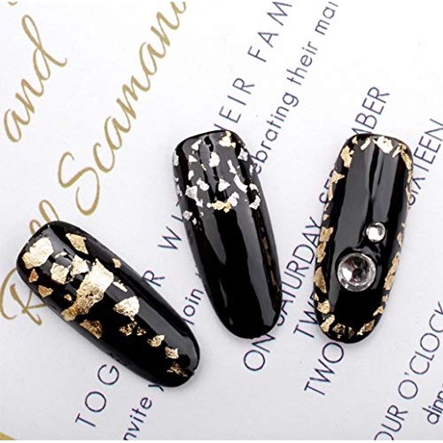 RSGDWD Nail Accessories, Gold and Silver foil Nail Decoration, Fi...