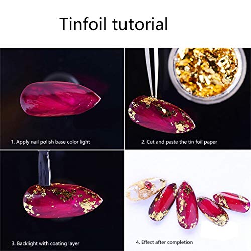 RSGDWD Nail Accessories, Gold and Silver foil Nail Decoration, Fi...