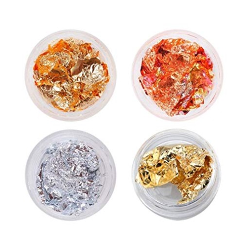 RSGDWD Nail Accessories, Gold and Silver foil Nail Decoration, Fi...