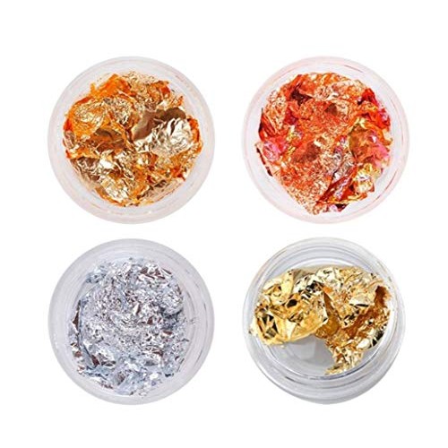 RSGDWD Nail Accessories, Gold and Silver foil Nail Decoration, Fi...