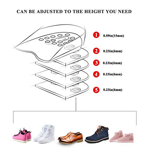 RTDEP 2Pairs 5-Layer Height Increase Insole Silicone Men Women He...