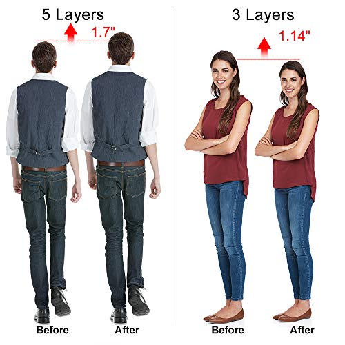 RTDEP 2Pairs 5-Layer Height Increase Insole Silicone Men Women He...