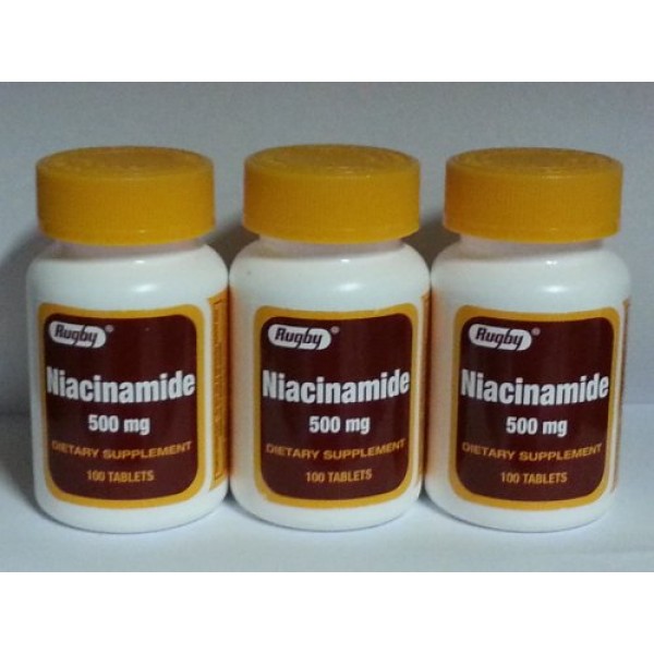 Rugby Niacinamide 500mg Tablets 100ct - 3 Pack 3