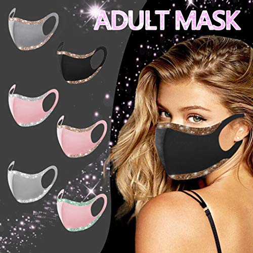 Ruizi Sequin Bling Face_Mask for Women Sparkly Glitter Fashion Fa...