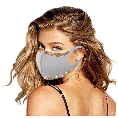 Ruizi Sequin Bling Face_Mask for Women Sparkly Glitter Fashion Fa...