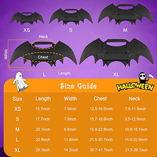 Rypet Dog Bat Costume - Halloween Pet Costume Bat Wings Cosplay D...