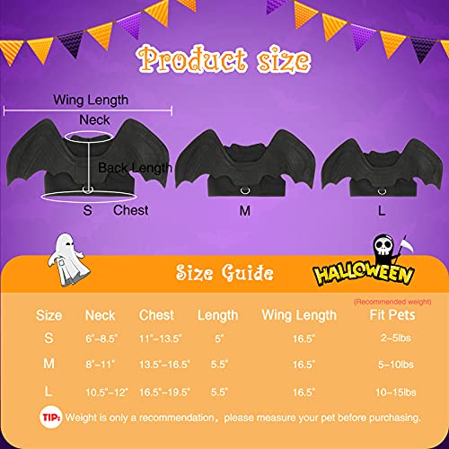 RYPET Dog Halloween Costume - Halloween Bat Wings Pet Costumes fo...