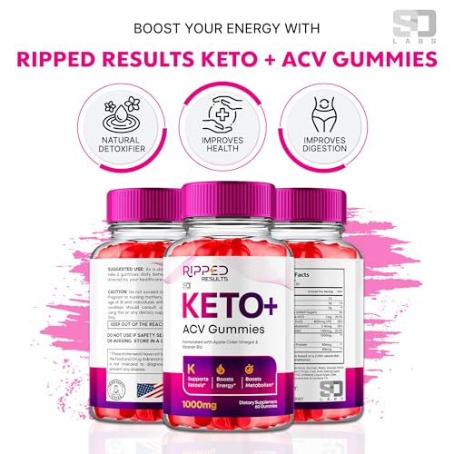 2 Pack Ripped Results Keto ACV Gummies Advanced Formula, Ripped...
