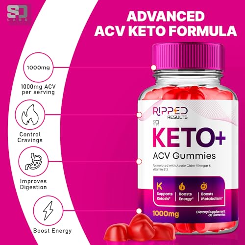 2 Pack Ripped Results Keto ACV Gummies Advanced Formula, Ripped...