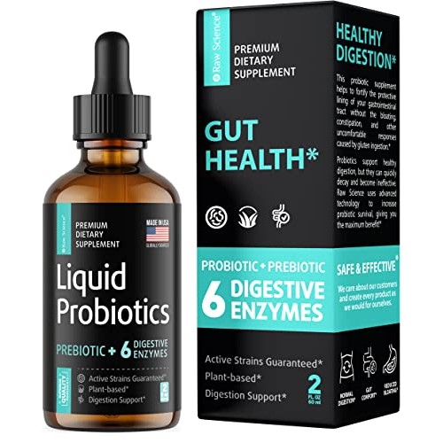 Probiotic Drops For Women & Men, Digestive Enzymes with Probiotic...