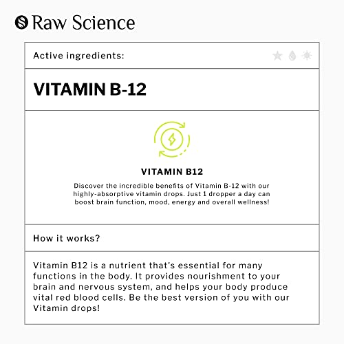 Vitamin B12 Liquid Drops Sublingual 5000mcg, Methyl & Methylcobal...
