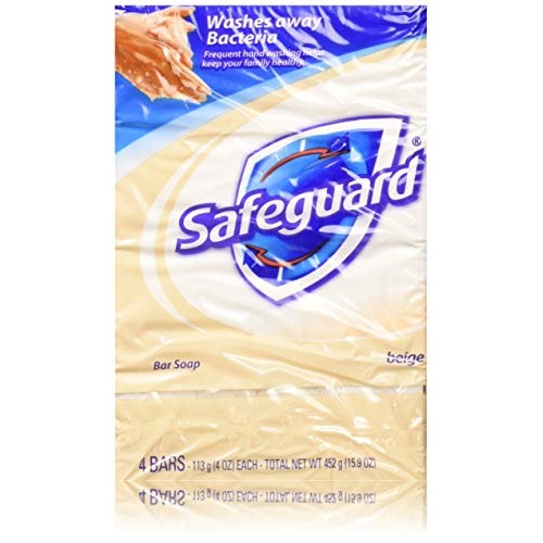 Safeguard Antibacterial Deodorant Soap Beige 16 oz, 4 bars Pack ...