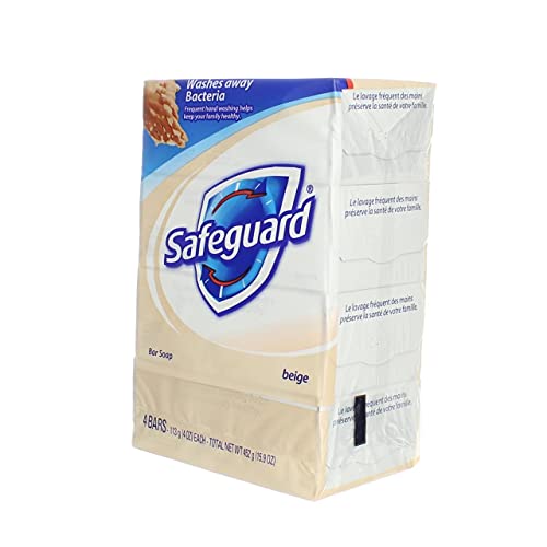 Safeguard Beige Bar Soap 4 oz, 4 bars Pack of 3