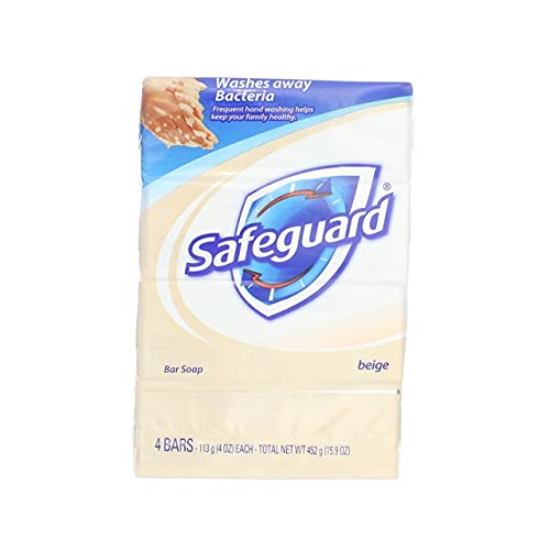 Safeguard Beige Bar Soap 4 oz, 4 bars Pack of 3