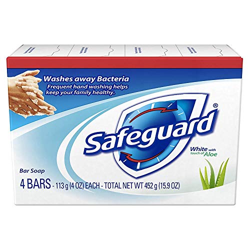 Safeguard Deodorant Soap White with Aloe 4 oz bars, 4ea Pack of 3