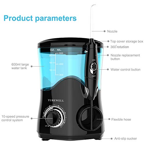 Water Flosser, Dental Oral Irrigator for Teeth/Braces,10 Pressure...