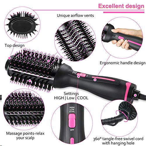 Hair Dryer Brush-Hot Air Brush, Professional Hair Dryer & Volumiz...