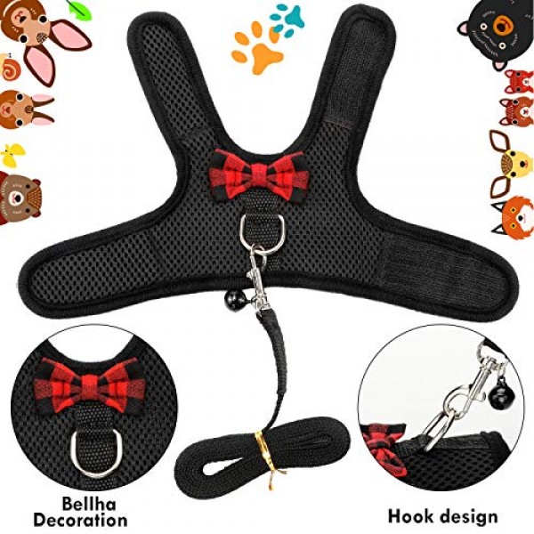 3 Pieces Guinea Pig Harness and Leash Soft Mesh Small Pet Harness...