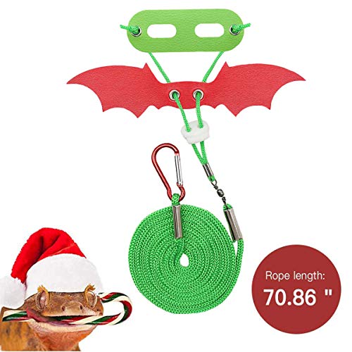 Sawyd Christmas Bearded Dragon Santa Hat Scarf Lizard Leash Harne...